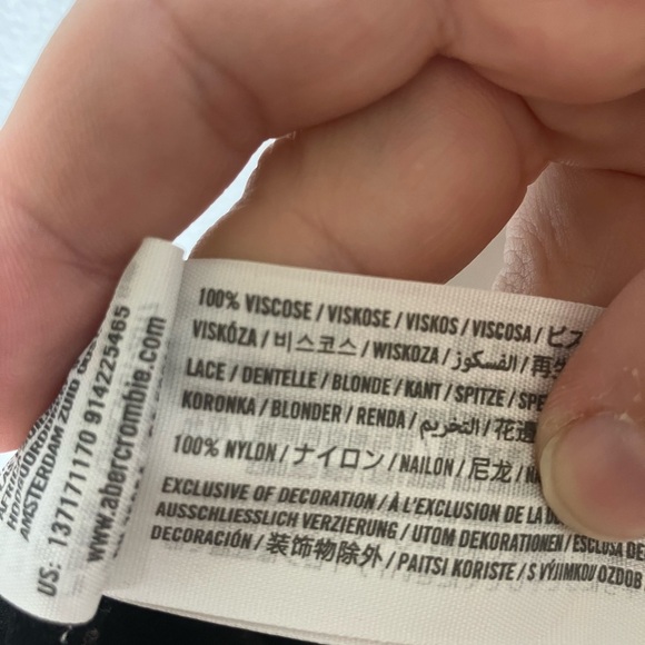 Abercrombie And Fitch Black Camisole Lace Size Medium Tank 90’s Y2K Viscose - Picture 6 of 7